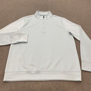 Hickey Freeman Sweater Mens S Blue Performance Striped Golf 1/4 Pullover Stretch